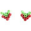 Generico Orecchini a lobo perline fuse Freccia (CL0162 - Verde e rosa corallo)