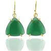 ANEMONE JEWELRY Avventurina Verde Trilione Pendente in Oro Orecchini Grandi - Eleganti Orecchini Artigianali Pietre Gemme - Design Unico per Donne