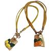 Generic Gioielli in Ceramica Artigianali Dipinti a Mano - Bracciale Cordoncino Donna - Ciondolo Limone e Arance - Gioielli Siciliani - made italy