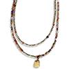 Handmade Collana doppia in pietre dure di ematite e cristallini
