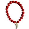 Handmade Bracciale rosso corallo con Cornetto
