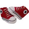 C'era una volta un filo Scarpette tipoconverse Vari Colori Bimbo Bimba. Fatte a Mano ad Uncinetto in Lana Merinos. Neonato 0-3 Mesi. Bootie Handmade (Rosso)