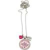 Generic Collana Lunga in Acciaio con Frase per Ringraziare la Maestra Fucsia