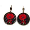 Handmade Orecchini retro fiore resina papavero rosso bianco verde nero ottone bronzo regalo personalizzato noel fidanzata mamma compleanno compleanno ospite san valentino giorno della mamma amante grazie