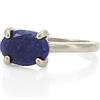 ANEMONE JEWELRY Anello in Argento 925 con Lapislazzuli - Design Ovale della Pietra - Gioielli Semplici con Pietre Gemme - Perfetti da Indossare Tutti i Giorni - Anello Impilabile di Moda