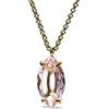 ANEMONE JEWELRY Lussuoso 14k Oro Collana di Quarzo Rosa - Gioielli di Cristallo Marquise per Matrimonio, Compleanno, Anniversario - Collane a Forma di Ciondolo per Donne - Gioielli Fatti a Mano