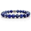 Generic Bracciale Sodalite Bracciale con perline Bracciale blu da donna uomo 8 mm in acciaio inossidabile