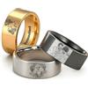 Ihanskio Anello con foto personalizzato Fascia quadrata larga per coppia Migliori amici Famiglia Modelli personalizzati Testo inciso Promessa Regalo di compleanno Acciaio al titanio (Multicolore-10/8mm-1PC)