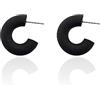 Knick Knack OÜ Orecchini Minimalisti a Cerchio: Accessori Intemporali e Chic (S, Nero)