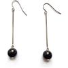 Handmade Orecchini minimalista con perline di agata nera, orecchini lunghi, Made in Italy, Bijoux da donna, Lavorazione Artigianale