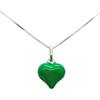 Handmade Collana Donna con Ciondolo Cuore Verde in Argento Sterling 925, Catenina Veneziana Regalo Anniversario Amore