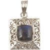 Handmade Ciondolo vintage con pietra preziosa labradorite blu appariscente, fatto a mano, unico, artigianale, in argento sterling 925