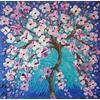 DORON ARTE QUADRO MODERNO ASTRATTO DIPINTO A MANO TELAIO GALLERY BORDI DIPINTI - ALBERO DELLA VITA - 60x60x4 cm -RIF223