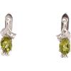 Handmade Natural Peridot Earrings with Leaf Charm Handmade 925 Sterling Silver Designer Prong Setting Lightweight Earrings with Russian Lock