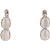 Handmade Peach Moonstone Earring with Leaf Charm Handmade Prong Setting 925 Sterling Silver with Russian Lock