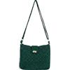 Generico Borsa Donna a Tracolla Verde Bosco all'Uncinetto in Cordino, Borsa Boho Chic Fatta a Mano con Interno Foderato e Tracolla Regolabile, Idea Regalo Unica per Lei