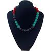 Generico collana corta girocollo pietre dure naturalia colorate nere rosse verdi boho chic regalo signora