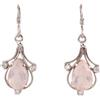Handmade Rose Quartz Earrings with CZ Studded Designer 925 Sterling Silver Prong Setting Natural Gemstone Earrings