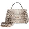 GUESS borsa a tracolla borsetta Melinda Top Handle Flap Bag Natural avorio