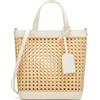 Upbull Borsa a tracolla in rattan da donna in paglia borsa da spiaggia borsa a tracolla in pelle PU borsa a tracolla estiva carino borse hobo borsa tote, bianco, Small