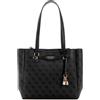 GUESS Katya Multi Compartment Tote Borsa da donna, Logo carbone, taglia unica