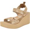 GUESS Sandalo Daysa da donna con zeppa, Logo Bianco Naturale Chiaro 110, 41 EU