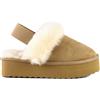 Colors of California Platform Sheepskin Slipper Color Tau, Size 41 EU Tau 41