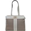 Laura Biagiotti Borsa Donna in Ecopelle, Linea Tabitha 112-1, 2 Manici, Apertura con Zip, Divisorio e Tasche Interne (PANNA)