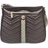 Laura Biagiotti Borsa Donna Sacca Tracolla in Ecopelle riporti in Tessuto Tracolla in Tessuto Personalizzata Regolabile Dimensioni: 35 X 30 X 12 cm. ART. LB23W-106-5 LINEA LEVRAI (MARRONE)