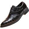 LOIJMK Chelsea Boots - Scarpe da uomo in pelle di serpente, stile Oxford, comode da indossare per uomini, per il tempo libero, per l'estate, Nero , 46 EU