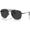 Ray-Ban Occhiali da sole quadrati William Titanium Rb8097, Nero/Nero Polarizzato, 59 mm