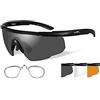 Wiley X Saber Advanced Sunglasses - Smoke Grey/Clear/Rust - Lens - Matte Black Frame w/RX Insert by