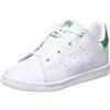adidas Stan Smith, Sneaker Unisex - Bambini e ragazzi, White Cloud White Green, 24 EU