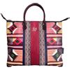 Gabs Borsa G3 Plus Trip in Pelle, Stampa Perù Geometrica, 43,5x37,5x2 cm, Bordeaux Multicolore, Doppio Manico e Tracolla