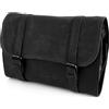 Lucleon by Trendhim Black Grover Waxed Canvas Roll Out - Borsa da bagno da uomo, in pelle di anilina, tracolla regolabile