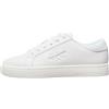 Calvin Klein Jeans Donna Sneakers con Suola Preformata Classic Cupsole Low Lace Up Leather Scarpe, Bianco (Bright White/Plein Air), 39