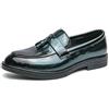 Generic Scarpe Eleganti con Nappa di Lusso Scarpe Classiche da Uomo, Scarpe Eleganti da Lavoro Casual Slip-on Scarpe da Uomo in Pelle da Sposa con Fondo Alto(Green,42 EU)