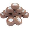 STpro Non Tessuto Coesive Elastica Benda Flessibile Bendaggio in Varia Colori,2,5cm x 12 Rotoli,Marrone