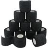 Tocone 12 Rotoli Benda Elastica Bendaggio Adesiva Salvapelle Sport Nastro 5cm 4,5m | Bendaggio Coesivo Salvapelle Fasciature per Sport, Primo Soccorso, Mani, Piedi, Ginocchia, Vet Wrap per Cani e Cavalli Nero