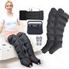 LQJHDM Pressoterapia Gambe e Addome, Stivali Presoterapia Gambe, Professionale Massaggiatore Pressoterapia per Casa Addome e Gambe Braccia, 0-30 Min, 0-240 Mmhg Regolabili (Nero2braccia+2gambe+addome)