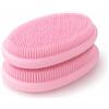 Generico Doppia Spugna in silicone 2 in 1 per doccia - massaggiatore corpo morbido ed esfoliante - (2 ROSA PASTELLO)