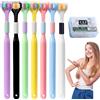 Gienslru Sensory Joy Spazzolino da denti a 3 lati, Spazzolino da denti a tre lati, setole morbide a forma di V, pulisce ogni dente per coprire completamente lo spazzolino (7 pezzi (adulto))