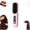 Lyoveu Bellabrush Pro,mini spazzola lisciante,spazzola riscaldata portatile,Bellabrush Pro Hair Brush,Adjustable Temperature Anti-Scald,cordless Hair Straightener Brush,Heated Hair Brush for All Hair Types