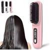 szseynmy Bellabrush Pro - Spazzola lisciante senza fili, spazzola riscaldata per capelli, portatile, senza fili, per tutti i tipi di capelli (rosa)