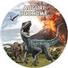 Generico Cialda per Torta DINOSAURI Jurass World in FIBRA VEGETALE top qualita disponibile OSTIA e ZUCCHERO su richiesta (E, Ostia)