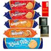 Zamfoods Assortimento misto di biscotti McVitie's Classic Variety & Zamfoods Tea, Digestives Rich Tea Ginger Nuts Hobnobs Cookies, perfetti per condividere e regalare a Natale con Zamfoods Nutrition Info Pack