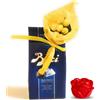 NARAMAKI Regalo Uomo e Donna - Cioccolatini Baci Perugina 125 g + Bouquet Mimosa Finta + Gadget Rosa Rossa Luminosa - Regalo Amica/Donna/compleanno