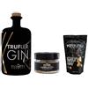 Zeus Party TRUFLER GIN al Tartufo Bianco pregiato -Passeri Tartufi- 70cl 42% con Lamelle di Tartufo Nero per guarnizione e Premium Chips al Tartufo