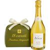 18 carati Champagne Ayala | Blanc de Blancs 2018 A/18 | + Panettone Artigianale 18 Carati 1 kg | Combo Regalo di Lusso | Bollicine Francesi & Dolce Tradizionale | Edizione Limitata