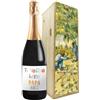 Bottle-Up Regalo festa del papà - Prosecco DOC personalizzato e cassa legno - Idea regalo uomo, festa del Nonno, compleanno papà (Primi passi, Ti voglio bene)